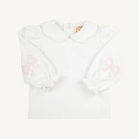 TBBC EMMA ELBOW PATCH TOP WORTH AVE. WHITE
