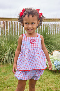 EVIE BLOOMER SET PATRIOTIC PLAID