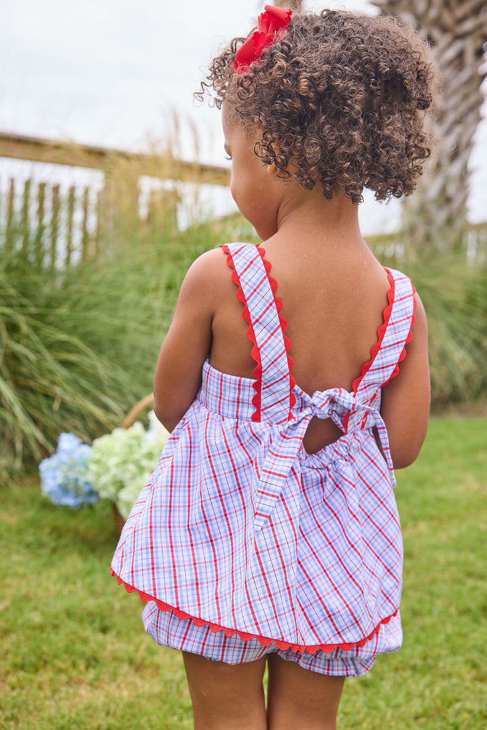 EVIE BLOOMER SET PATRIOTIC PLAID