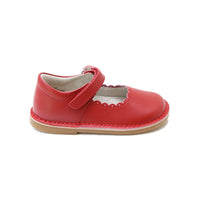 Caitlin Scalloped Mary Jane Red