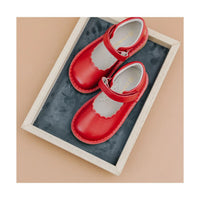 Caitlin Scalloped Mary Jane Red