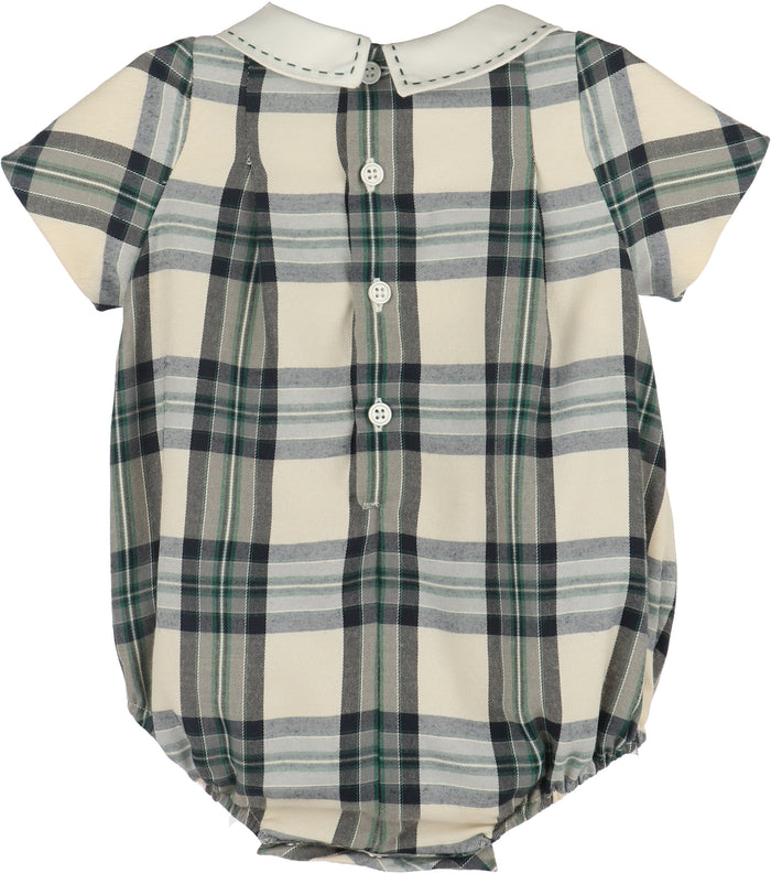 Luli & Me Tea Time Smock Boys Bubble Green