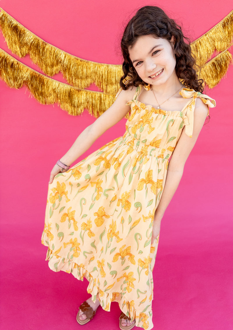 Claudette Dress Long Angeline Print