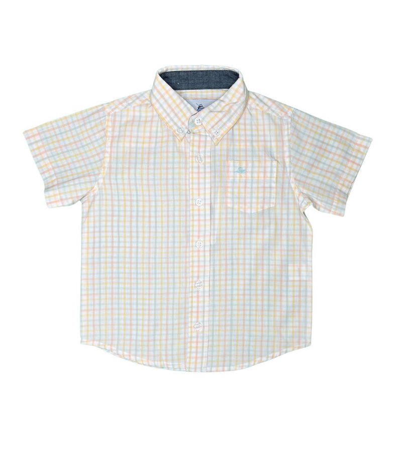 Ss Dress Shirt Peach/Yellow