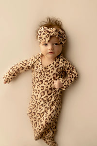 KNOTTED GOWN LEOPARD