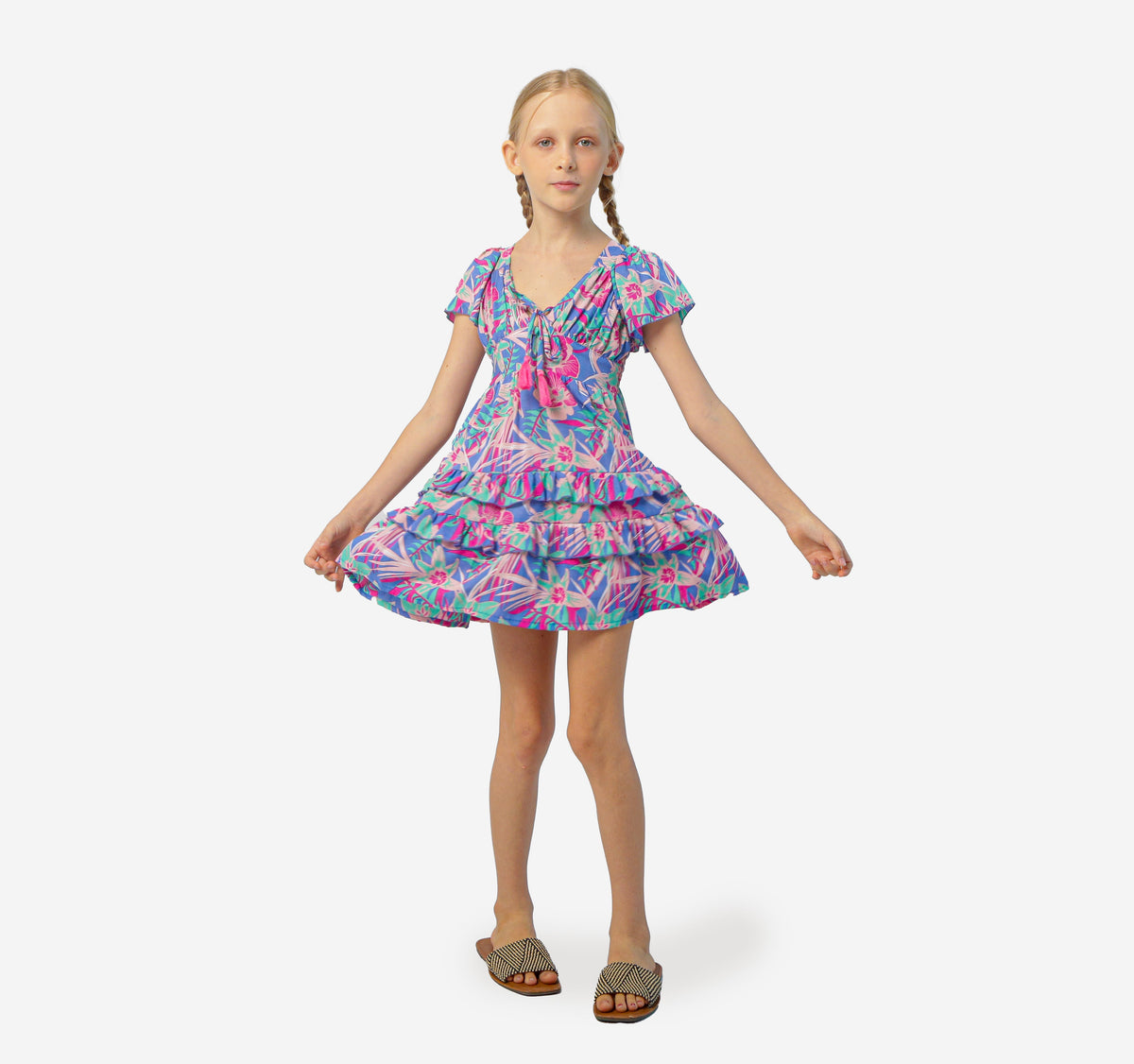 Sylvia Dress Blue Tropical