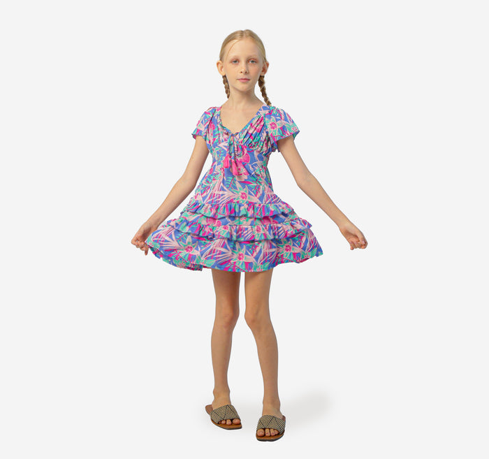 Sylvia Dress Blue Tropical