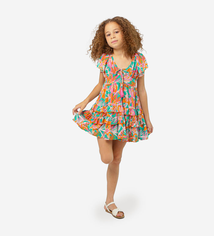 Sylvia Dress Orange Tropical
