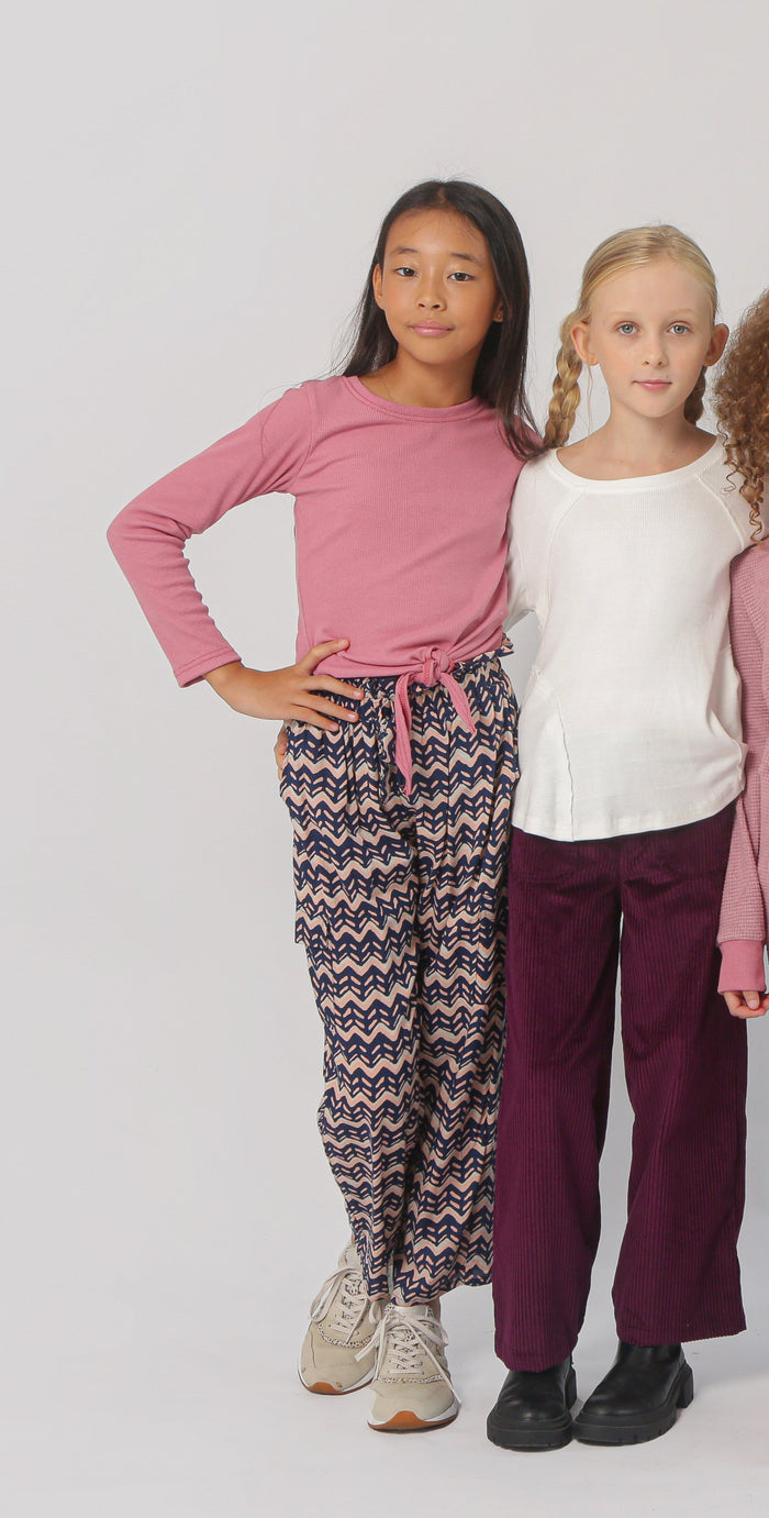 JOYOUS & FREE WIDELEG POCKET PANT EGGPLANT