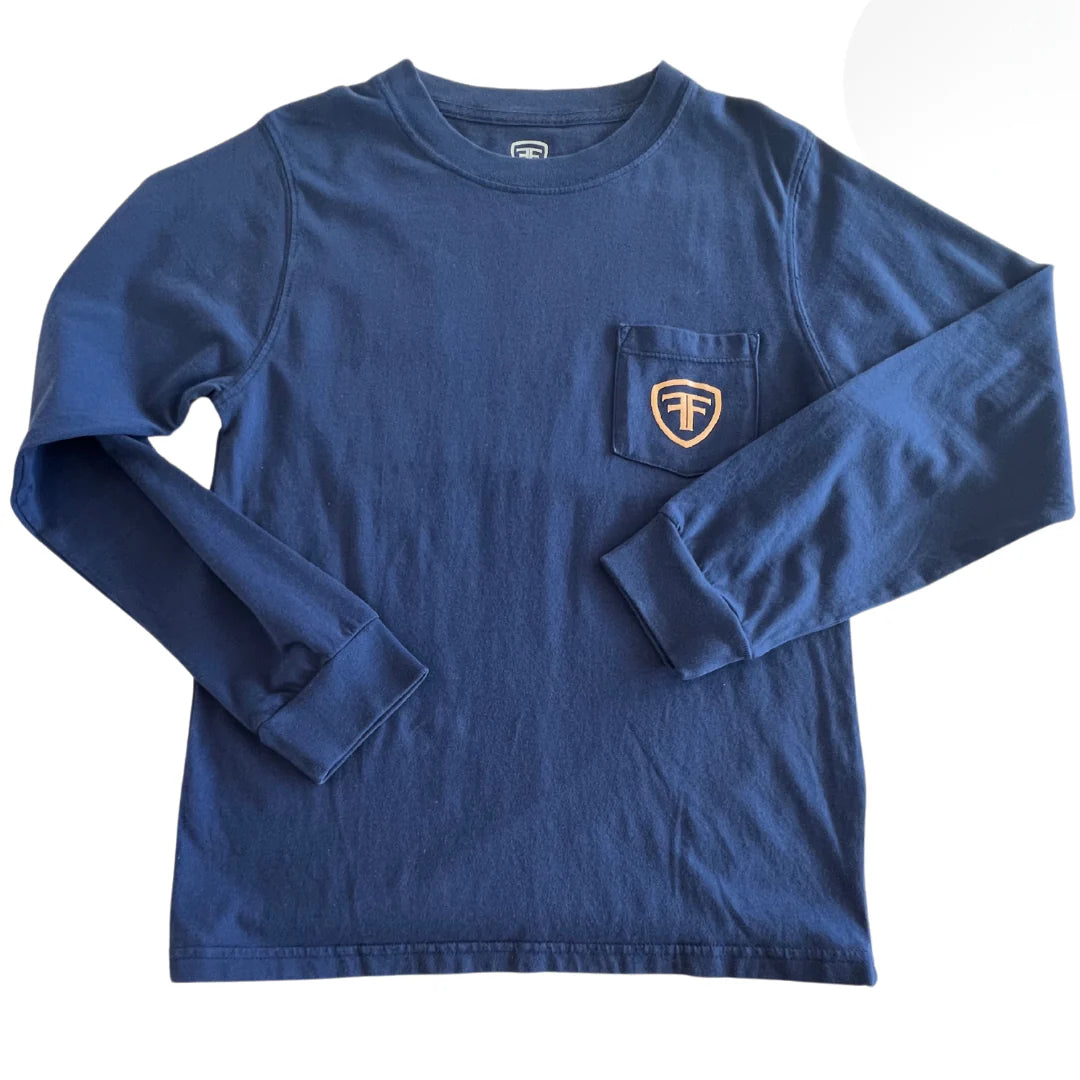 FIELDS & FAIRWAYS MALLARD POCKET NAVY LONG SLEEVE