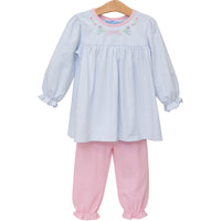 TROTTER STREET FLORAL EMBROIDERY PANTS SET