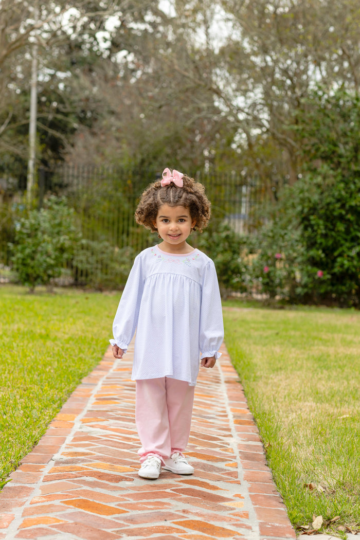 TROTTER STREET FLORAL EMBROIDERY PANTS SET