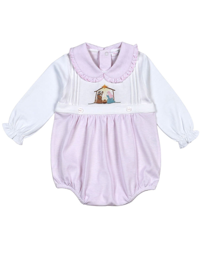 BABY LOREN PINK HOLLY NIGHT HAND EMBROIDERED BUBBLE