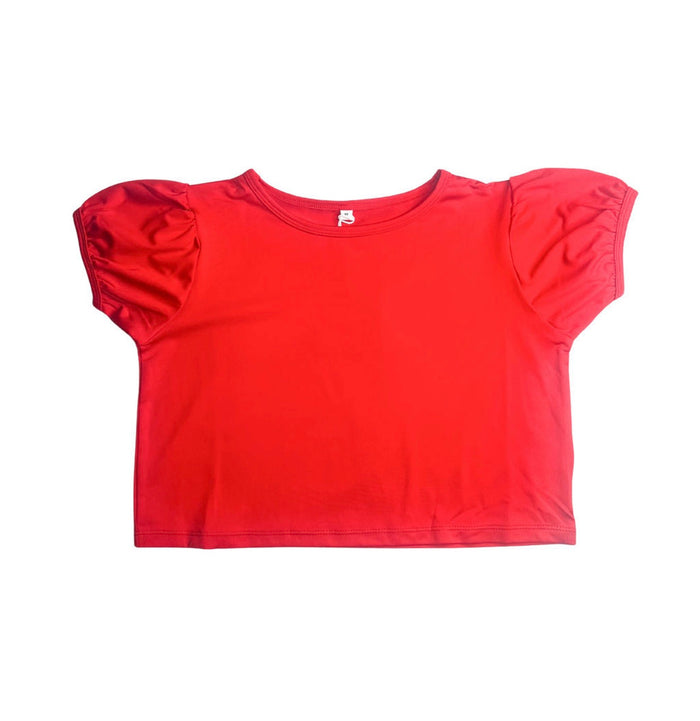 RED PUFF SLEEVE TOP