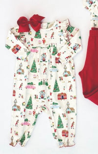 TBBC LEIGH ANN ANGEL SLEEVE ROMPER MAKE THE SEASON BRIGHT