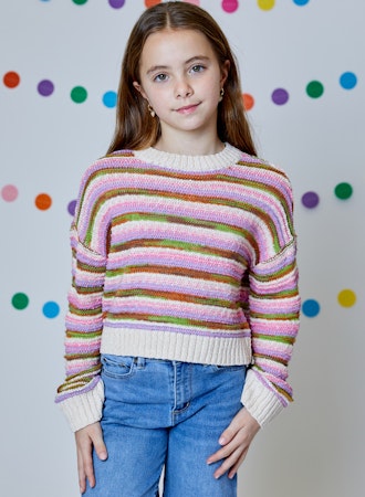 DESIGN HISTORY GIRLS MULTI COLOR SWEATER