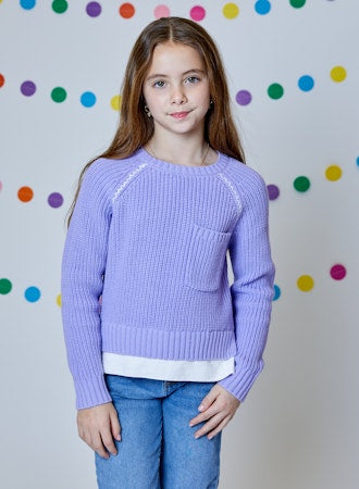 DESIGN HISTORY GIRLS PURPLE HAZE LONG SLEEVE TOP