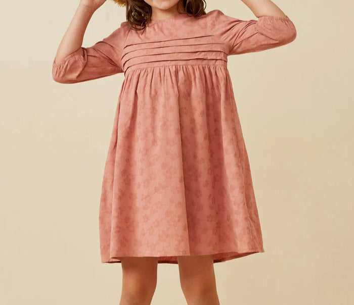 HAYDEN GIRLS PLEATED DETIAL EMBROIDERED DRESS