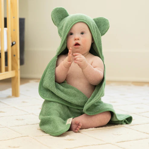 BELLA TUNNO HOODED TOWEL + BATH MITT SEAFOAM