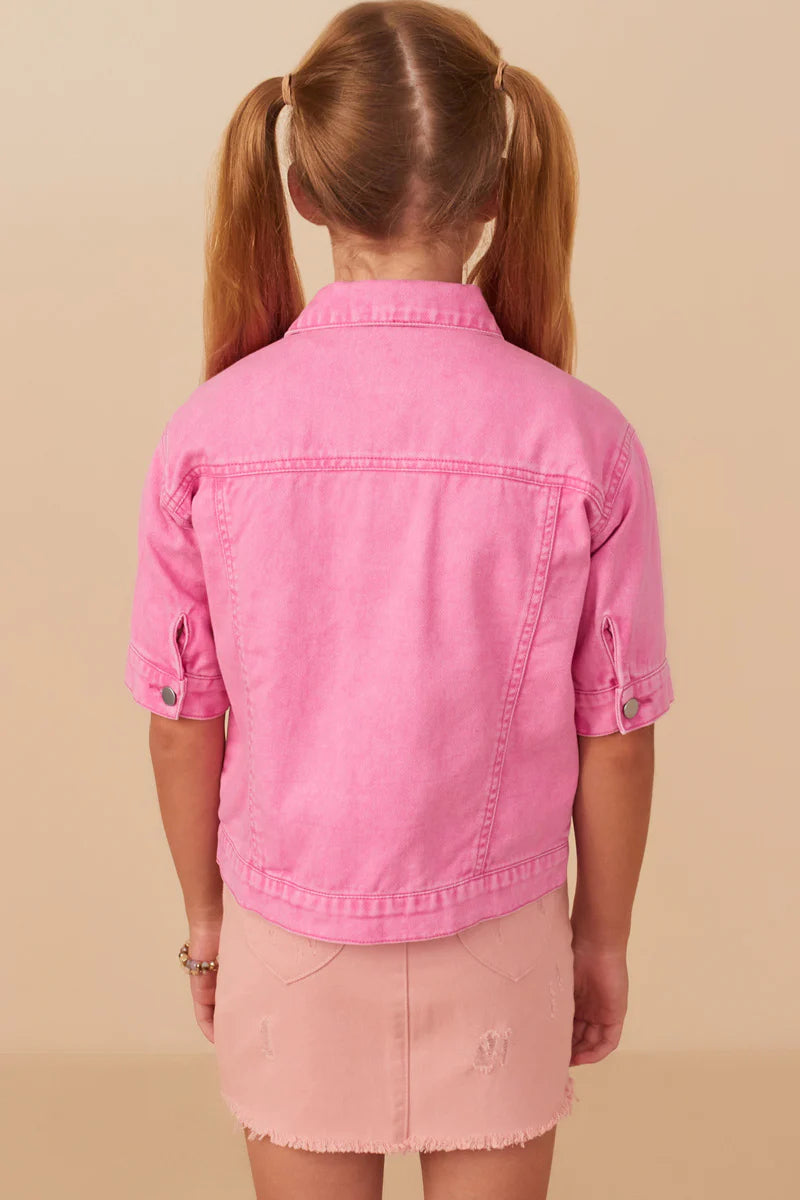 HAYDEN GIRLS WASHED SHORT SLEEVE DENIM JACKET