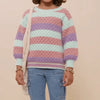 HAYDEN GIRLS COLOR BLOCK CHUNKY SWEATER