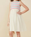 HAYDEN GIRLS TEXTURED KNIT TANK MIXED MEDIA DRESS