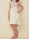 HAYDEN GIRLS TEXTURED KNIT TANK MIXED MEDIA DRESS