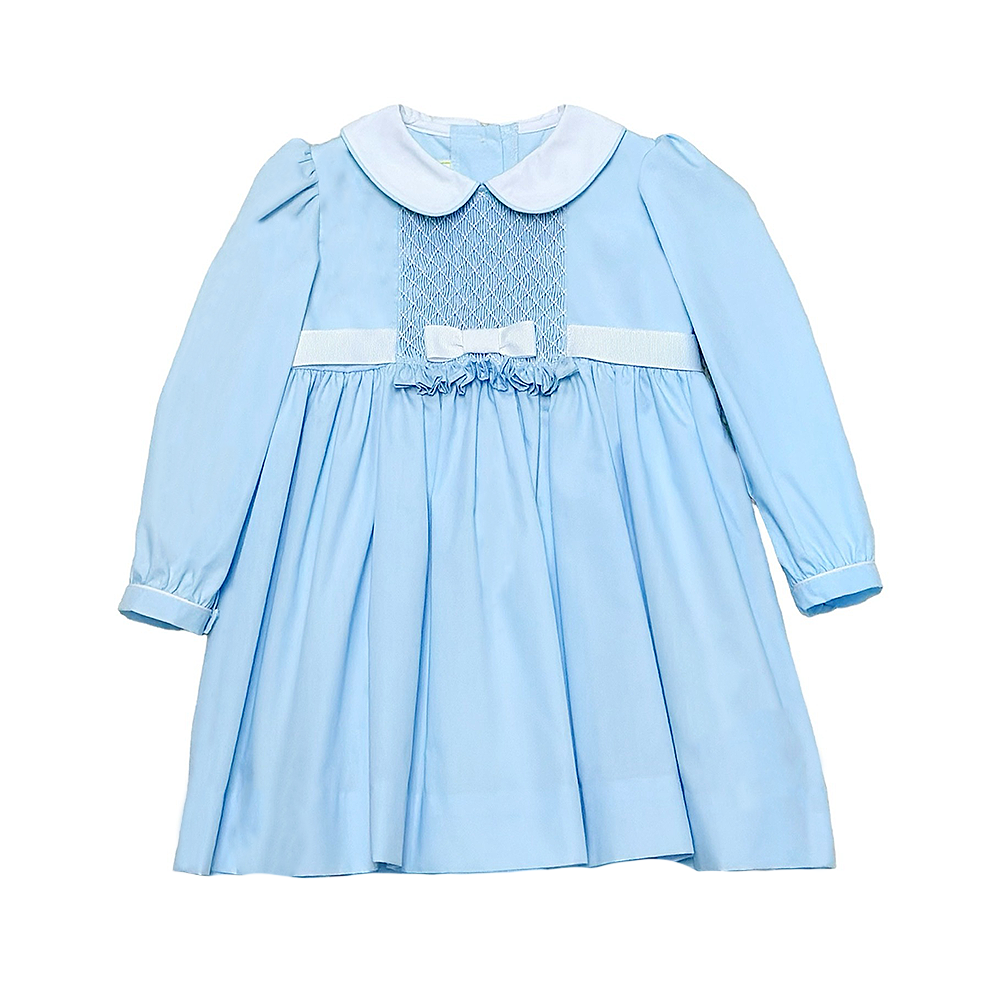 ZUCCINI GEO BEDFORD DRESS LIGHT BLUE BROADCLOTH