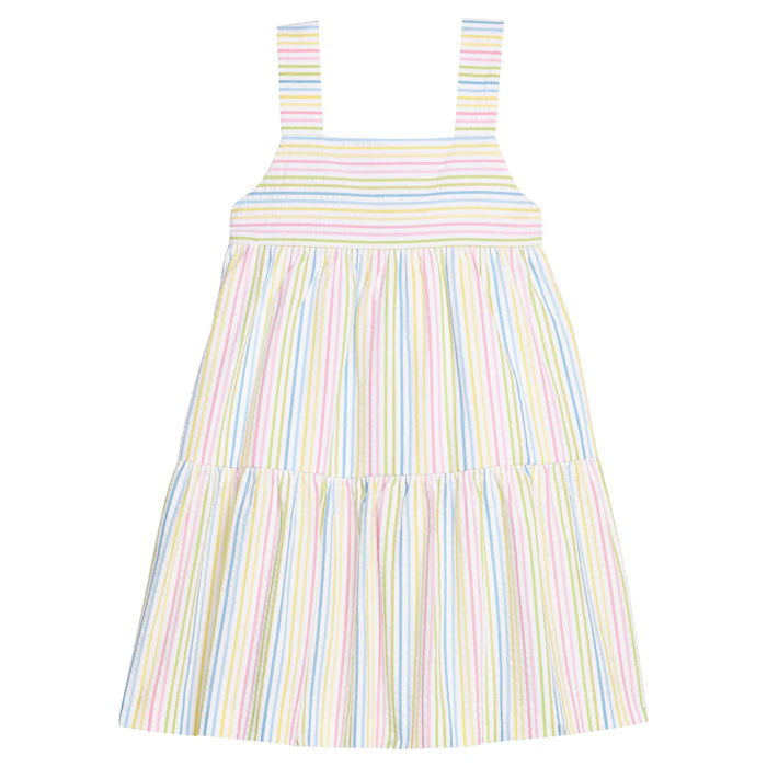 GEORGIA DRESS RAINBOW SEERSUCKER STRIPE