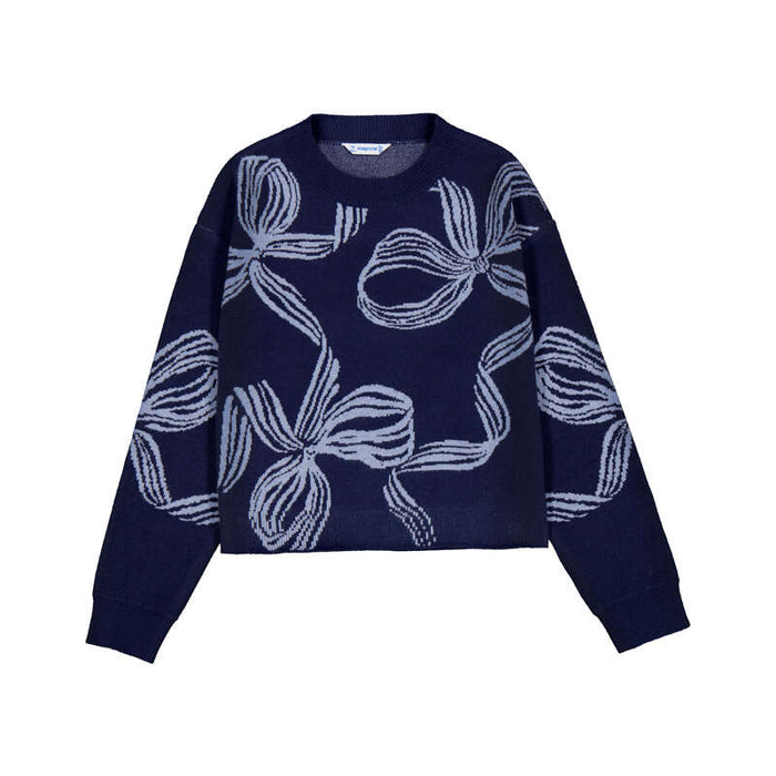 Mayoral Bow Sweater Navy