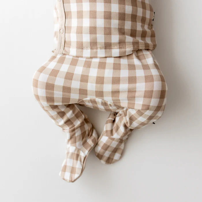 KYTE BABY TAKE ME HOME SET WITH CAP IN GINGHAM BISQUE
