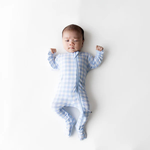 Zippered Footie Gingham Breeze