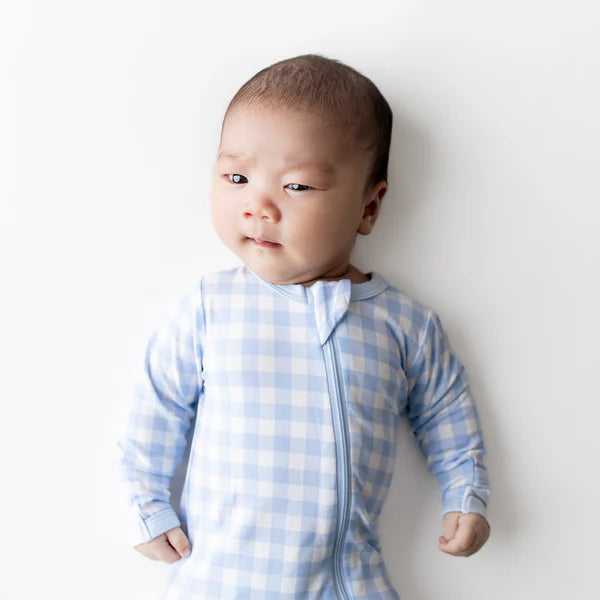 Zippered Footie Gingham Breeze