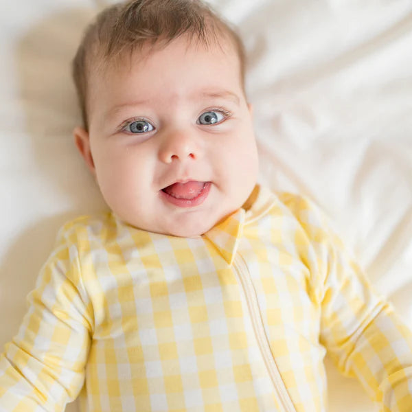 Zippered Footie Gingham Chamomile