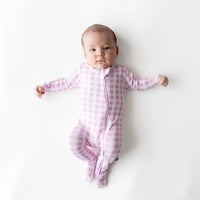 Zippered Footie Gingham Thistle