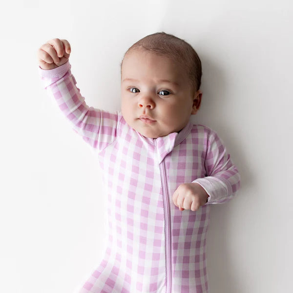 Zippered Footie Gingham Thistle