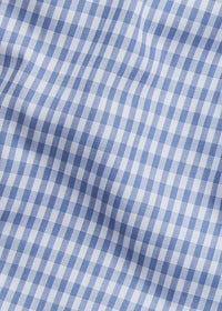 Little English Peter Pan Shirt Gray Blue Gingham