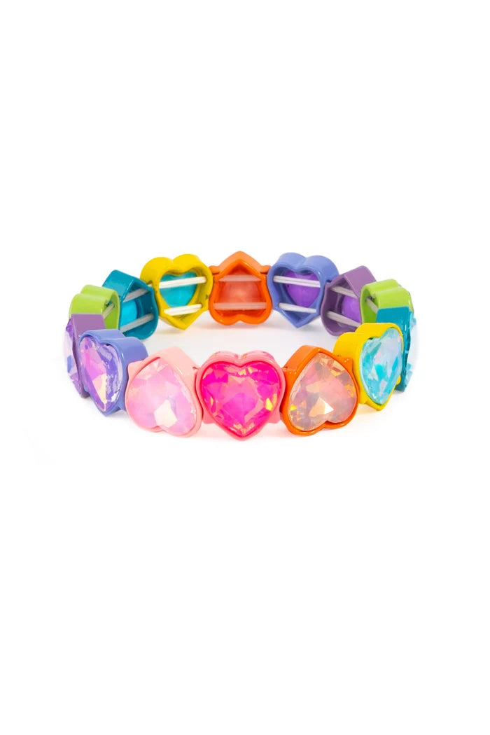 Colorful beaded bracelet on a white background