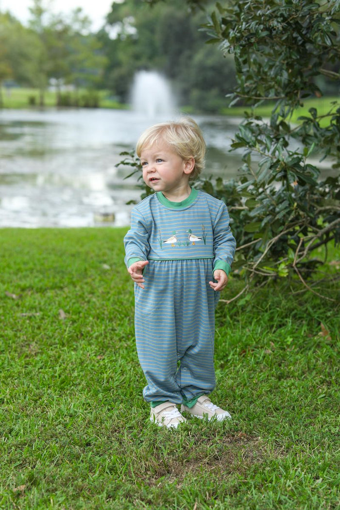 TROTTER STREET MALLARD EMBROIDERY ROMPER