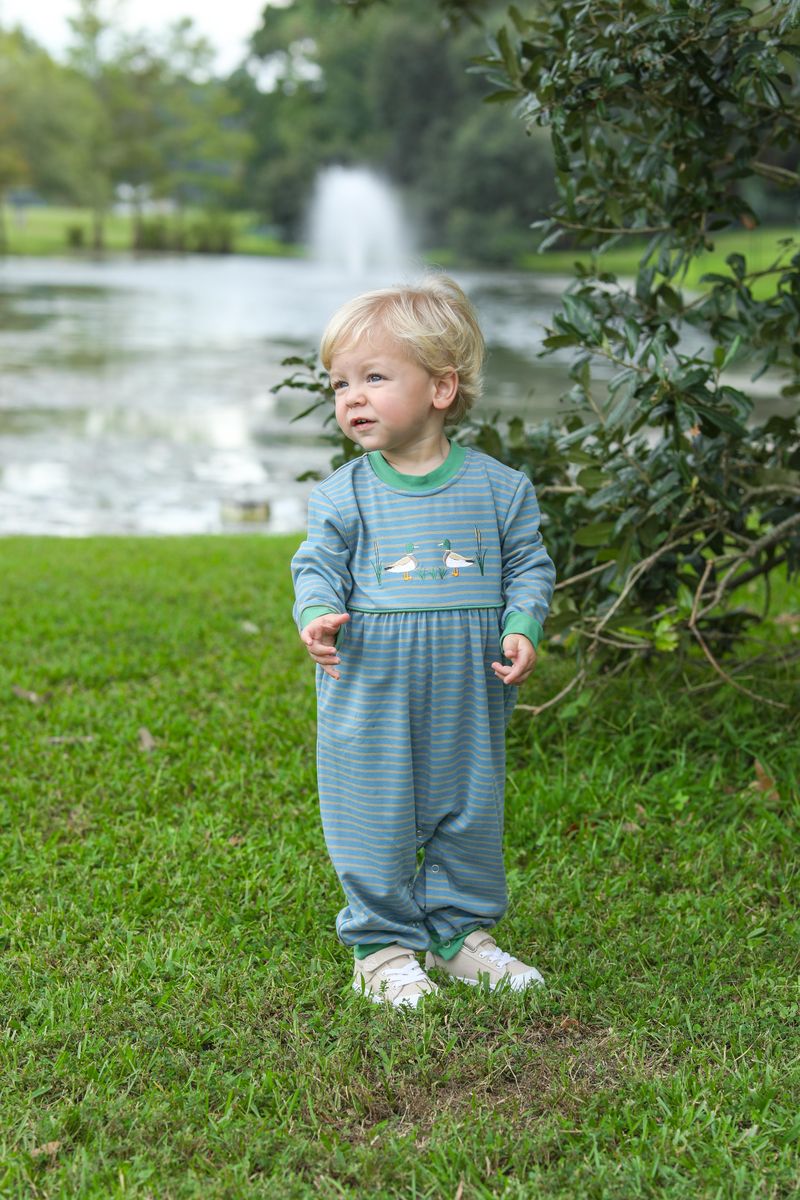TROTTER STREET MALLARD EMBROIDERY ROMPER