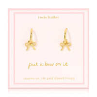 Beautiful Bows Charm Hoop Earrings - Gold
