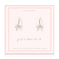 Beautiful Bows Charm Hoop Earrings - Silver
