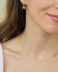Beautiful Bows Charm Hoop Earrings - Gold