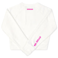 ISCREAM HAPPY WHITE BASIC CREW NECK SWEATSHIRT