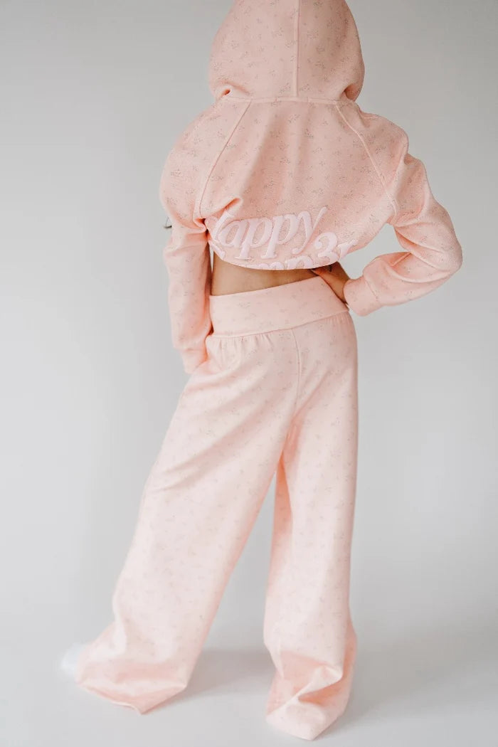 Happy Camp3r Pink Peony Youth Scuba Foldover Pants