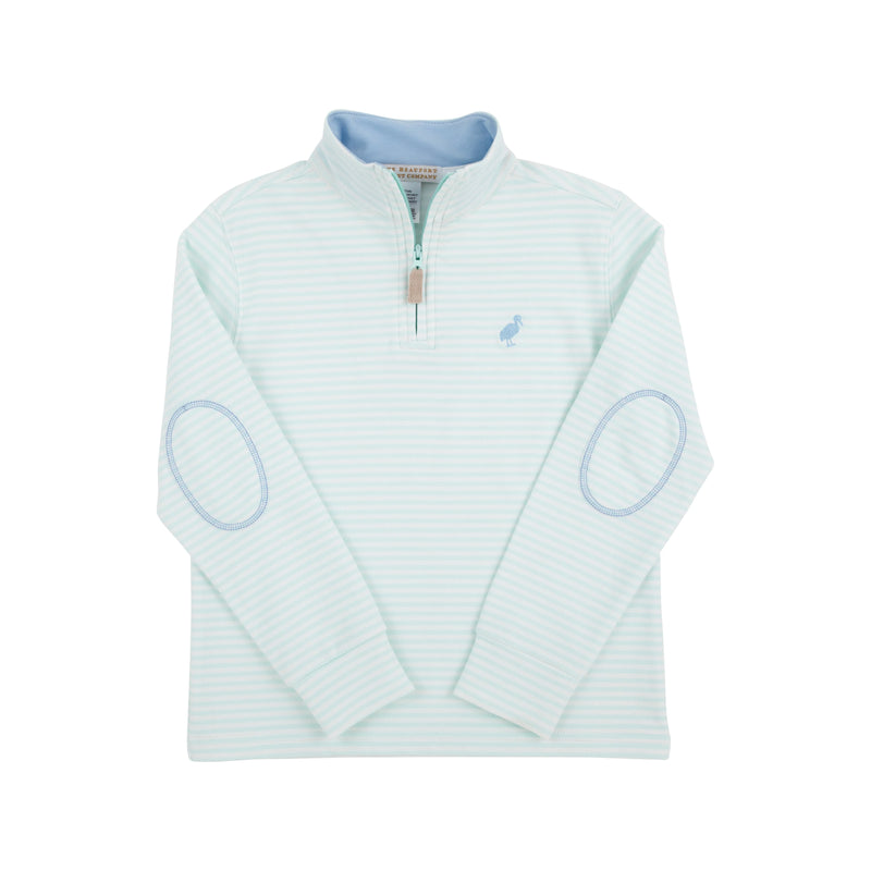 TBBC HAYWORD HALF ZIP SEA ISLAND SEAFOAM WITH BEALE STREET BLUE
