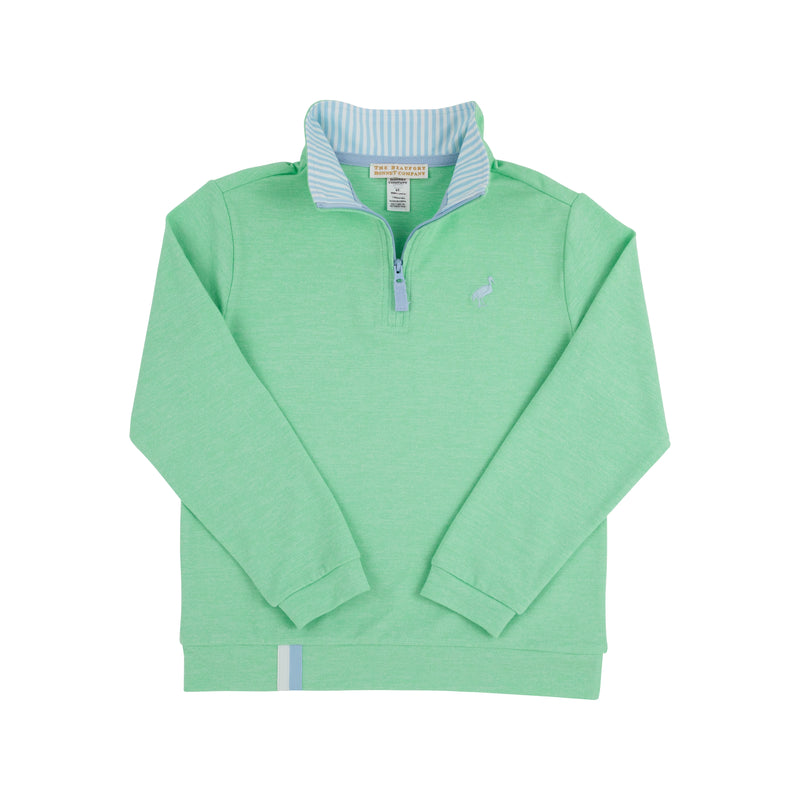 TBBC PREPLETIC HAYWORD HALF ZIP GRACE BAY GREEN WITH BEALE STREET BLUE STREET e