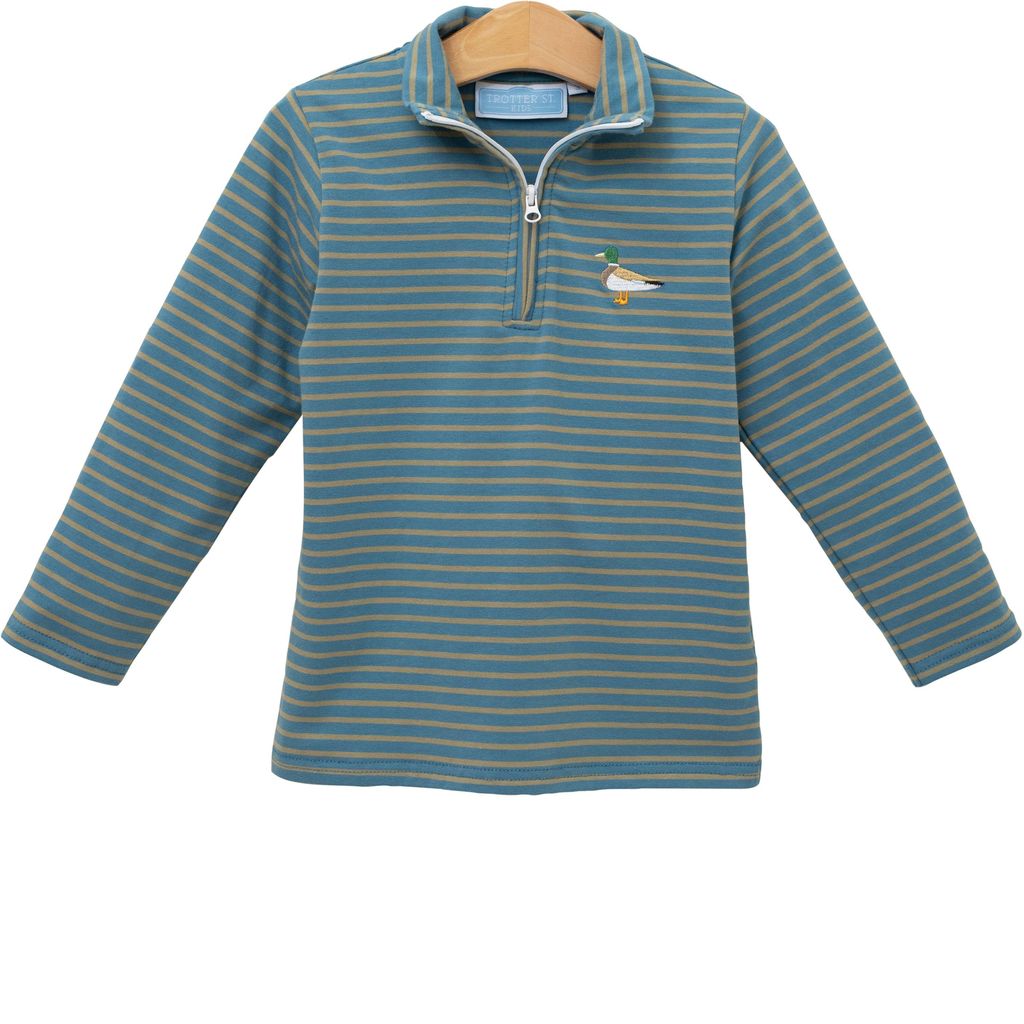 TROTTER STREET MALLARD EMBROIDERY 1/4 ZIP PULLOVER