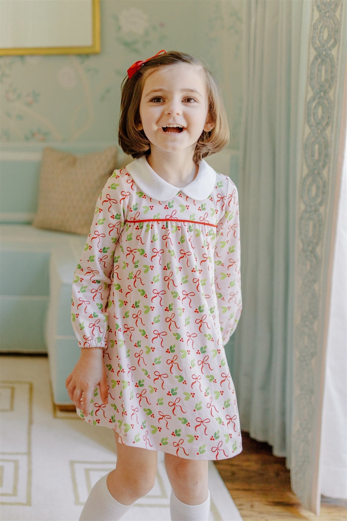 THE PROPER PEONY HOLLY BOWS DRESS