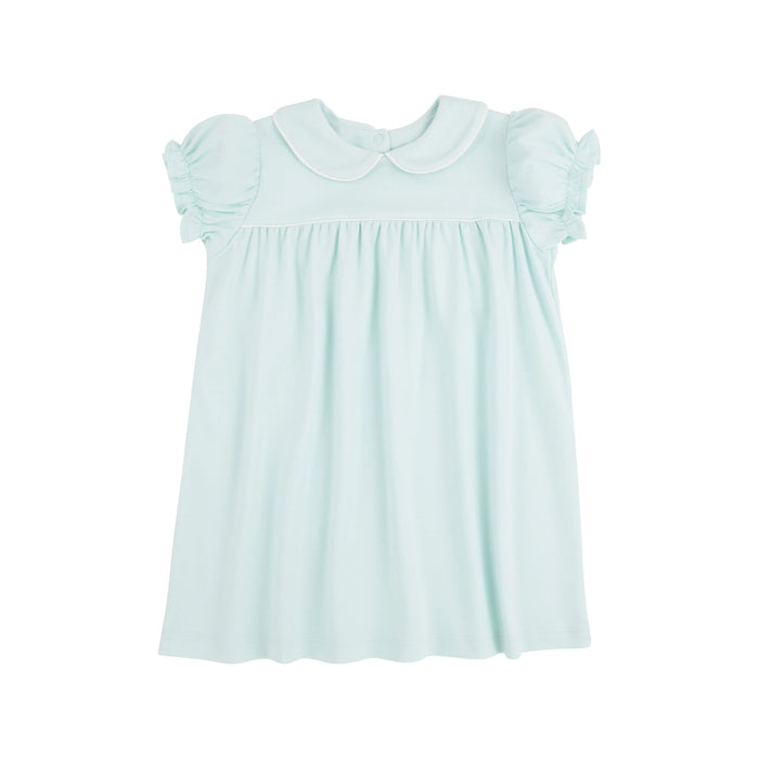 TBBC HOLLY DAY DRESS SEA ISLAND SEAFOAM WITH WORTH AVENUE WHITE